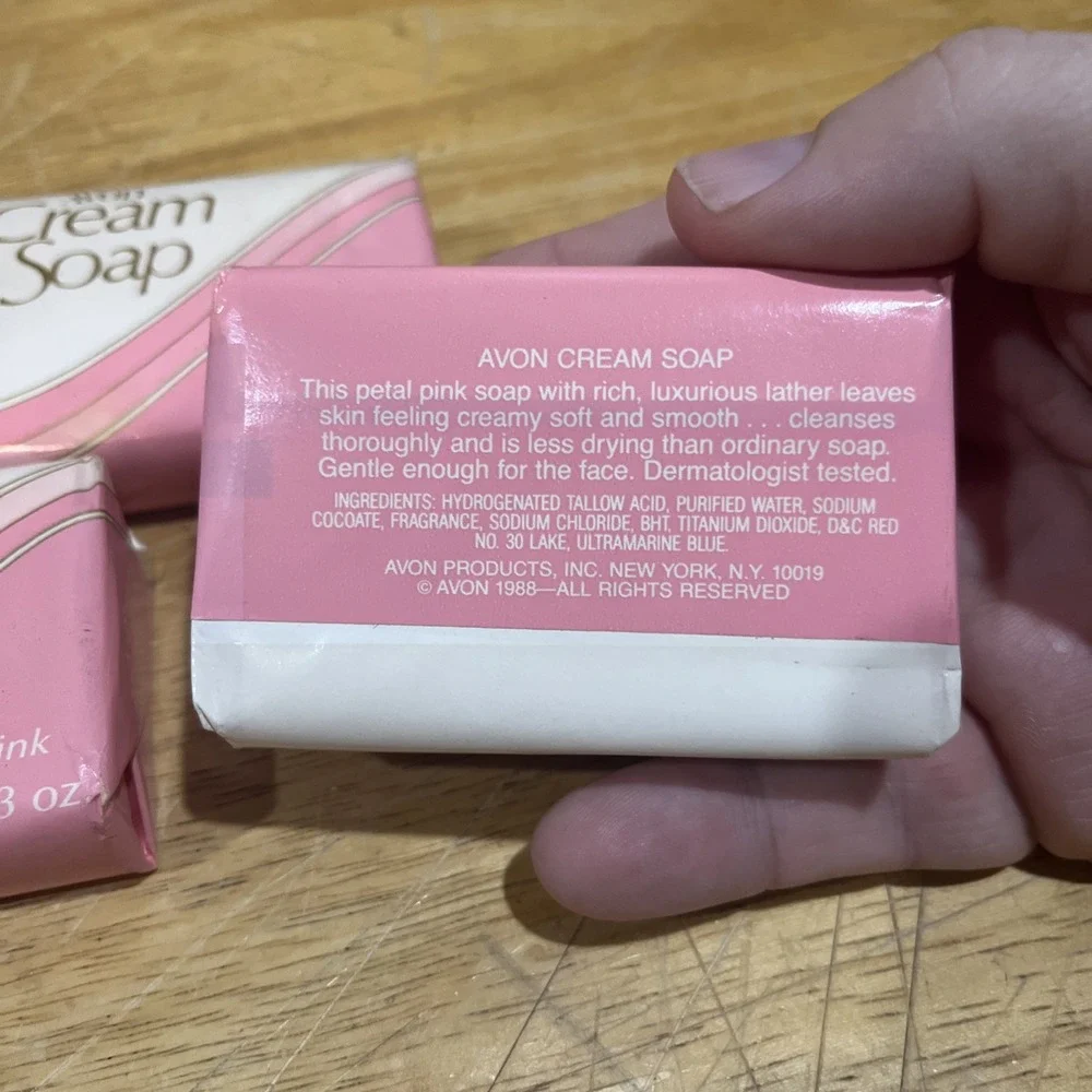Vintage Avon PETAL PINK Cream Soap, 3oz.‎ 1988 3 Bars NOS
